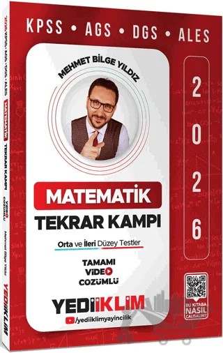 2026 KPSS AGS DGS ALES Matematik Tamamı Video Çözümlü Tekrar Kampı – Mehmet Bilge Yıldız – Yediiklim Yayınları kitap kapağı