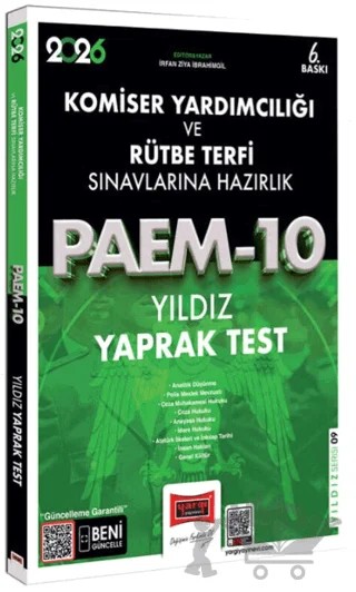 2026 PAEM Komiser Yardımcılığı ve Rütbe Terfi Sınavlarına Hazırlık Yıldız Yaprak Test – İrfan Ziya İbrahimgil – Yargı Yayınevi kitap kapağı