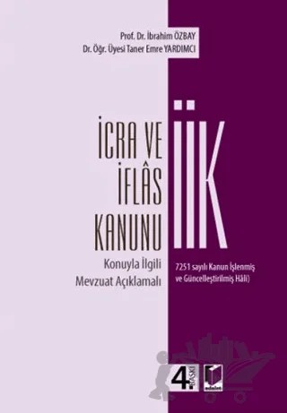İcra ve İflas Kanunu – İbrahim Özbay, Taner Emre Yardımcı – Adalet Yayınevi kitap kapağı