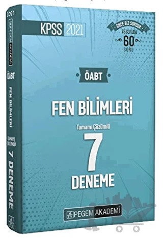 2021 ÖABT Fen Bilimleri Tamamı Çözümlü 7 Deneme – Kolektif – Pegem Akademi Yayıncılık kitap kapağı
