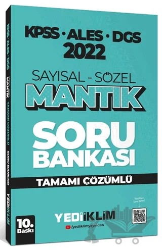 2022 KPSS-ALES-DGS Sayısal Sözel Mantık Tamamı Çözümlü Soru Bankası – Kolektif – Yediiklim Yayınları kitap kapağı