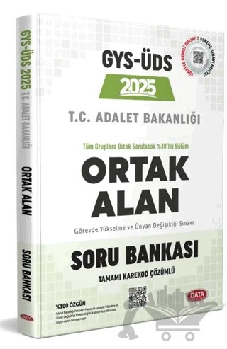 Adalet Bakanlığı GYS-ÜDS Ortak Alan Soru Bankası - Karekod Çözümlü – Kolektif – Data Yayınları kitap kapağı