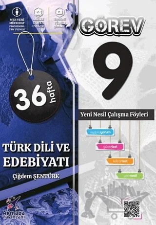Armada 9. Sınıf Görev Türk Dili ve Edebiyatı Yeni Nesil Çalışma Föyleri – Çiğdem Şentürk – Armada Yayınları kitap kapağı
