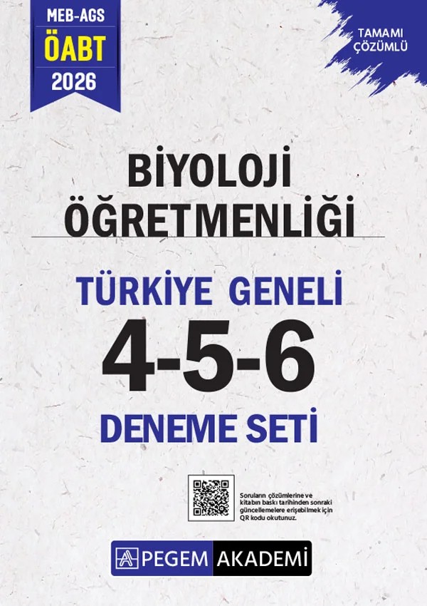 2026 MEB AGS ÖABT Biyoloji Öğretmenliği Tamamı Çözümlü Türkiye Geneli 4-5-6 (3'lü Deneme Seti) – 6 (3'lü Deneme Seti) – Pegem Akademi Yayıncılık kitap kapağı