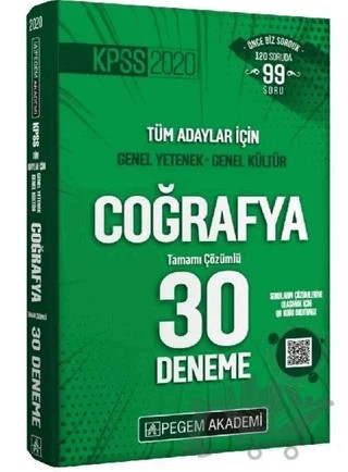 2020 KPSS Genel Yetenek - Genel Kültür Coğrafya 30 Deneme – Mustafa Mervan Demir, Önder Cengiz – Pegem Akademi Yayıncılık kitap kapağı
