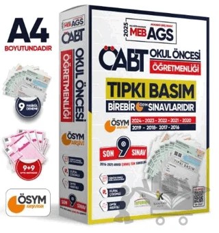 2025 MEB-AGS ÖABT Okul Öncesi Öğretmenliği ÖSYM Tıpkı Basım 9lu Deneme Paketi Çözümlü Türkiye Geneli – Kolektif – Karakutu Yayın kitap kapağı