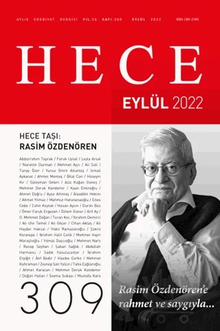 Hece Aylık Edebiyat Dergisi Sayı: 309 Eylül 2022 – Hece Dergisi kitap kapağı