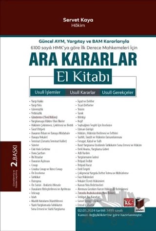 Ara Kararlar El Kitabı – Servet Kaya – Adalet Yayınevi kitap kapağı