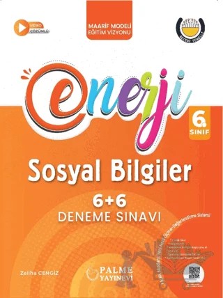 6. Sınıf Enerji 6+6 Sosyal Bilgiler Deneme Sınavı – Zeliha Cengiz – Palme Yayınları kitap kapağı