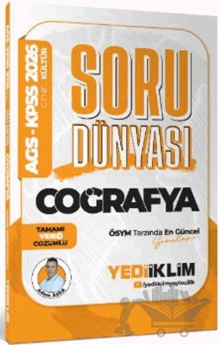 2026 KPSS - AGS Coğrafya Tamamı Video Çözümlü Soru Dünyası – Adem Asra – Yediiklim Yayınları kitap kapağı
