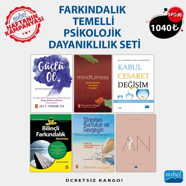 FARKINDALIK TEMELLİ PSİKOLOJİK DAYANIKLILIK SETİ – Martha Davis, Elizabeth Robbins Eshelman, Matthew McKay, Mehmet Ak, Şahin Kesici, Jill A. Stoddard, Deniz Altınay, Ronald D. Siegel, Shamash Alidina – Haftanın Kampanyası kitap kapağı