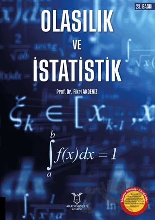 Olasılık ve İstatistik – Fikri Akdeniz – Akademisyen Kitabevi kitap kapağı