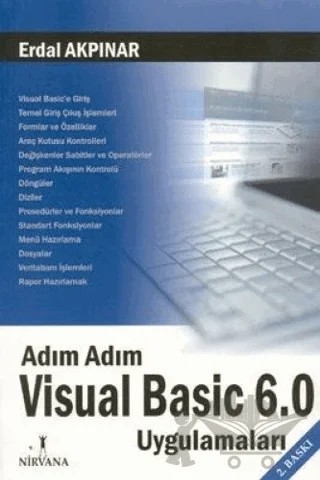 Adım Adım Visual Basic 6.0 Uygulamaları – Erdal Akpınar – Nirvana Yayınları kitap kapağı