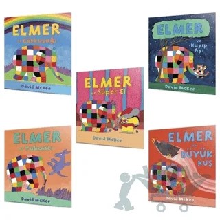 Elmer'ın Yeni Maceralı 5'li Set (2+Yaş) – David McKee – Mikado Yayınları kitap kapağı