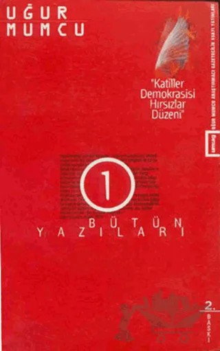 Katiller Demokrasisi Hırsızlar Düzeni Bütün Yazıları 1 – Uğur Mumcu – um:ag Yayınları kitap kapağı