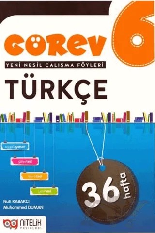 6. Sınıf Türkçe Görev Yeni Nesil Çalışma Föyleri – Nuh Kabakcı, Muhammed Duman – Nitelik Yayınları - Bayilik kitap kapağı