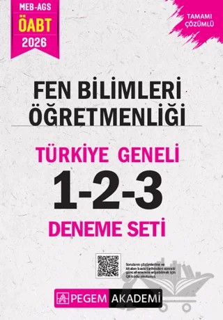 2026 MEB AGS ÖABT Fen Bilimleri Öğretmenliği Tamamı Çözümlü Türkiye Geneli 1-2-3 (3'lü Deneme Seti) – Kolektif – Pegem Akademi Yayıncılık kitap kapağı