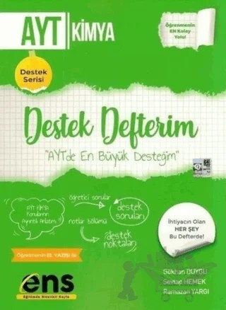AYT Kimya Destek Defterim – Gökhan Duygu, Sevtap Emek – ENS Yayınları kitap kapağı