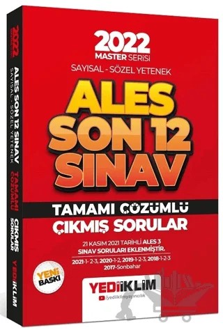 2022 Master Serisi ALES Sayısal Sözel Yetenek Son 12 Sınav Tamamı Çözümlü Çıkmış Sorular – Kolektif – Yediiklim Yayınları kitap kapağı