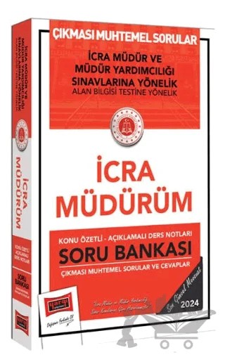 2024 Adalet Bakanlığı Çıkması Muhtemel Sorular İcra Müdürüm Soru Bankası – Kolektif – Yargı Yayınevi kitap kapağı