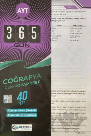 AYT 365 Gün Coğrafya 40 Yaprak Test – Kolektif – Gezegen Yayıncılık kitap kapağı