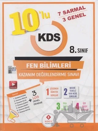 8. Sınıf Fen Bilimleri 10 lu Kazanım Değerlendirme Sınavı – Kolektif – Sonuç Yayınları kitap kapağı
