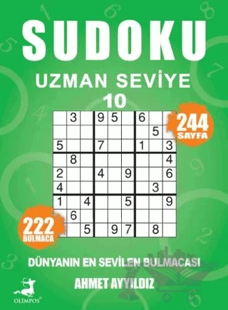 Sudoku Uzmanı Seviye 10 – Ahmet Ayyıldız – Olimpos Yayınları kitap kapağı