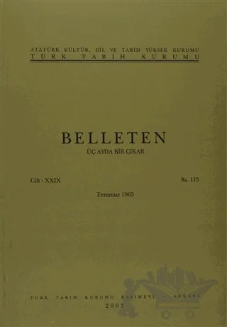 Belleten Sayı: 115 Cilt: 29 – Türk Tarih Kurumu Yayınları kitap kapağı