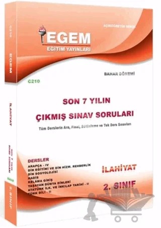 2. Sınıf İlahiyat Bahar Dönemi Çıkmış Sınav Soruları 2011 - 2018 4. Yarıyıl C210 – Kolektif – Egem Eğitim Yayınları kitap kapağı