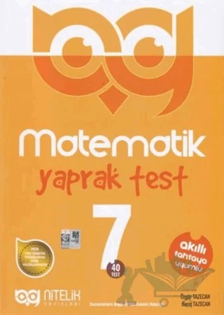 7. Sınıf Matematik 40 Yaprak Test – Barış Tazecan, Özgür Tazecan – Nitelik Yayınları - Bayilik kitap kapağı