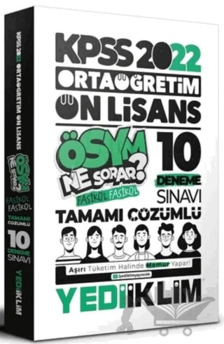 2022 KPSS Ortaöğretim Ön Lisans GK-GY Tamamı Çözümlü 10 Fasikül Deneme – Kolektif – Yediiklim Yayınları kitap kapağı