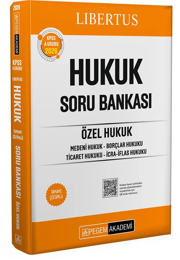 2026 KPSS A Grubu Hukuk Tamamı Çözümlü Soru Bankası-Özel Hukuk – Özel Hukuk – Pegem Akademi Yayıncılık kitap kapağı