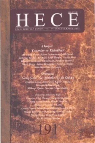 Hece Aylık Edebiyat Dergisi Sayı: 191 – Hece Dergisi kitap kapağı