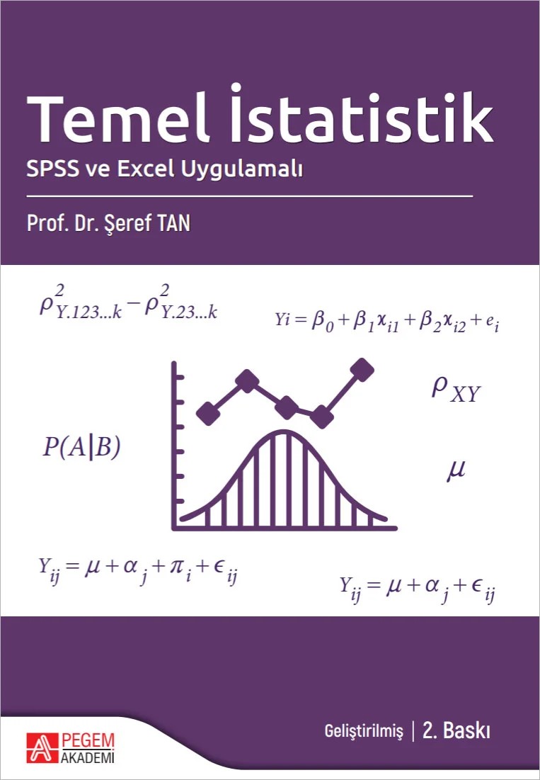 Temel İstatistik SPSS ve Excel Uygulamalı – Pegem Akademi Yayıncılık kitap kapağı