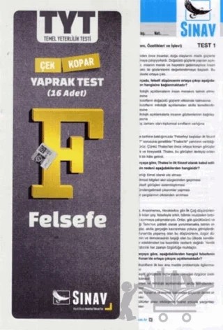 TYT Felsefe Yaprak Test – Kolektif – Sınav Yayınları kitap kapağı