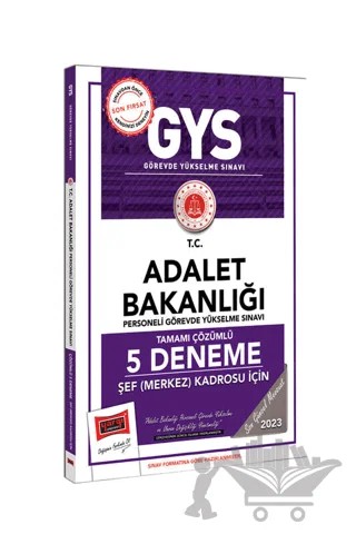 Yargı Yayınları 2023 Adalet Bakanlığı GYS Şef Merkez Kadrosu İçin Tamamı Çözümlü 5 Deneme – Kolektif – Yargı Yayınevi kitap kapağı