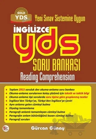Yeni Sınav Sistemine Uygun - İngilizce YDS Soru Bankası – Gürcan Günay – Pelikan Tıp Teknik Yayıncılık kitap kapağı