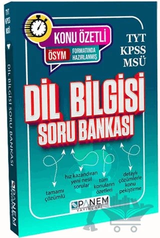 TYT KPSS MSÜ Konu Özetli Dil Bilgisi Soru Bankası – Kolektif – Panem Yayınları kitap kapağı