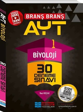 AYT Video Çözümlü Biyoloji 30 Deneme Sınavı – Naci Koçak – Evrensel İletişim Yayınları kitap kapağı
