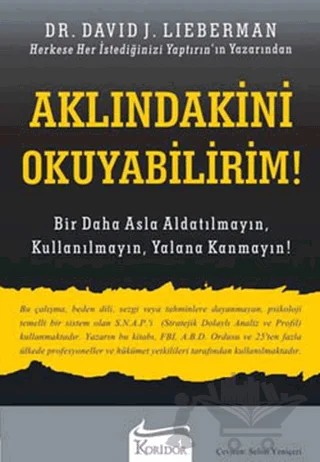 Aklındakini Okuyabilirim! – David J. Lieberman – Koridor Yayıncılık kitap kapağı