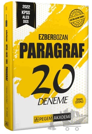 2022 KPSS ALES DGS Ezberbozan Paragraf 20 Deneme – Kolektif – Pegem Akademi Yayıncılık kitap kapağı
