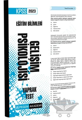 2023 KPSS Eğitim Bilimleri Gelişim Psikolojisi Yaprak Test – Kolektif – Pegem Akademi Yayıncılık kitap kapağı