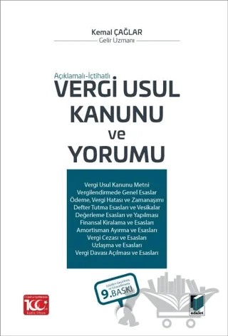 Vergi Usul Kanunu ve Yorumu – Kemal Çağlar – Adalet Yayınevi kitap kapağı