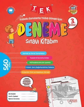 3. Sınıf Tek Deneme Sınavı Kitabım – Kolektif – Palme Yayınları kitap kapağı