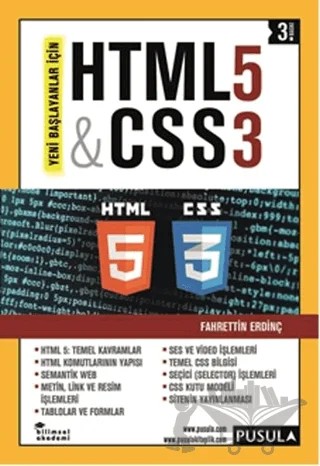 HTML5 ve CSS3 – Fahrettin Erdinç – Pusula Yayıncılık kitap kapağı