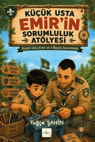 Küçük Usta Emir'in Sorumluluk Atölyesi - Küçük Usta Emir ve 3 Büyük Sorumluluk – Tuğçe Şahin – Harfhane Çocuk Yayınevi kitap kapağı