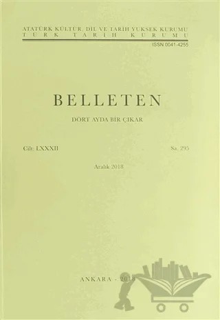 Belleten Sayı: 295 Cilt: 82 – Türk Tarih Kurumu Yayınları kitap kapağı