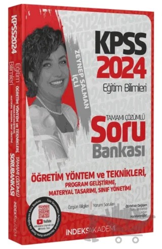 2024 KPSS Eğitim Bilimleri Öğretim Yöntem Teknikleri, Program Geliştirme Soru Bankası Çözümlü – Zeynep Salman İçli – İndeks Akademi Yayıncılık kitap kapağı