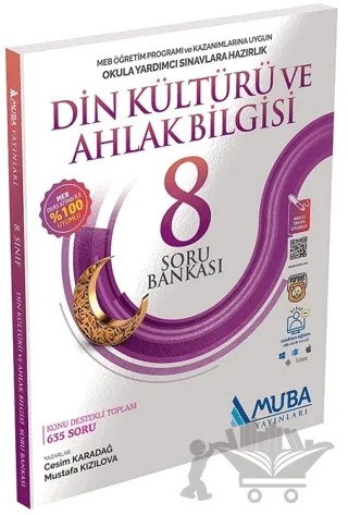 8. Sınıf Din Kültürü ve Ahlak Bilgisi Soru Bankası – Cesim Karadağ, Mustafa Kızılova – Muba Yayınları kitap kapağı