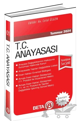 T.C. Anayasası - Temmuz 2024 – Kolektif – Beta Yayınevi kitap kapağı